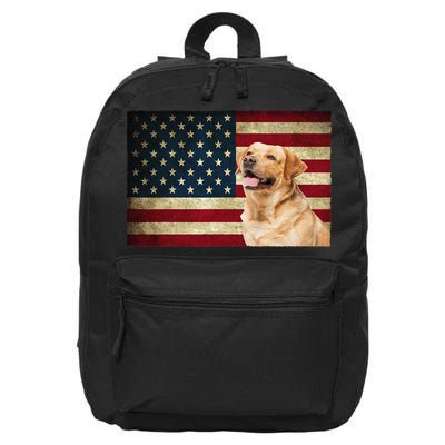 Labrador retriever gifts American Flag Lab dog 16 in Basic Backpack