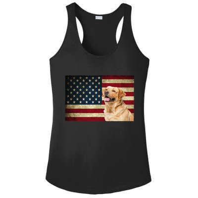 Labrador retriever gifts American Flag Lab dog Ladies PosiCharge Competitor Racerback Tank