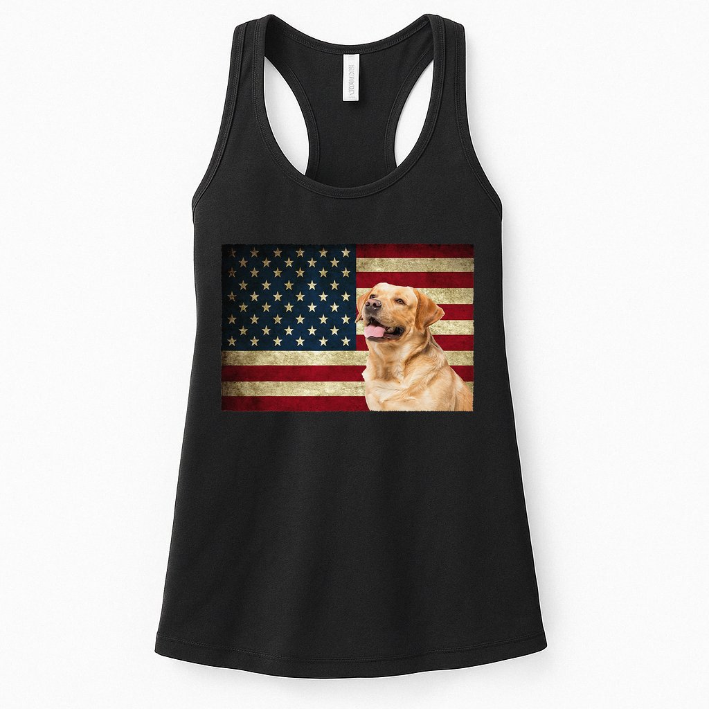 Labrador retriever gifts American Flag Lab dog Womens Tank Top