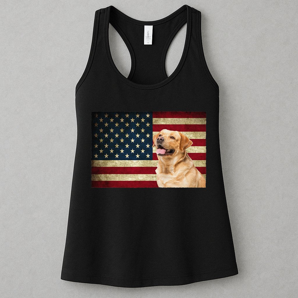 Labrador retriever gifts American Flag Lab dog Womens Tank Top