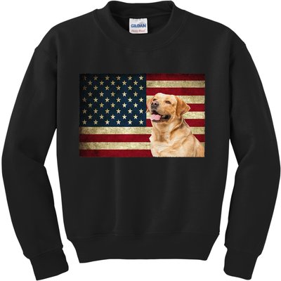 Labrador retriever gifts American Flag Lab dog Kids Sweatshirt