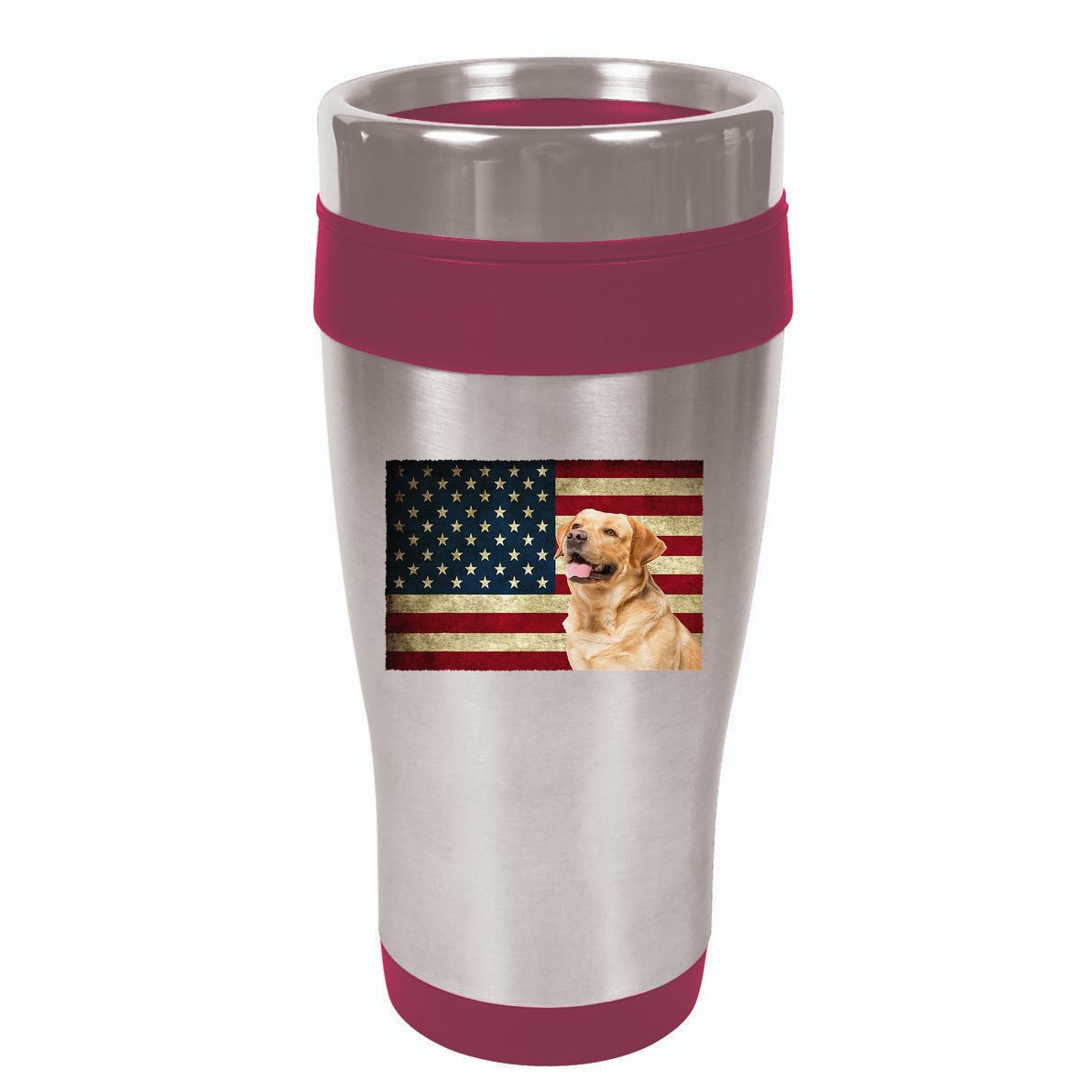 Labrador retriever gifts American Flag Lab dog 16oz Travel Tumbler