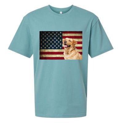 Labrador retriever gifts American Flag Lab dog Sueded Cloud Jersey T-Shirt