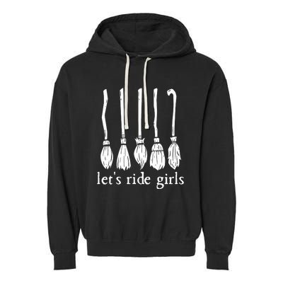 Lets Ride Girls Witches Halloween Sanderson Sister Garment-Dyed Fleece Hoodie