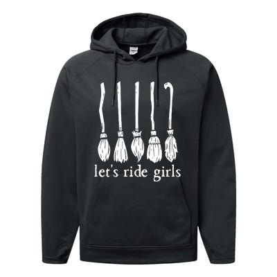 Lets Ride Girls Witches Halloween Sanderson Sister Performance Fleece Hoodie