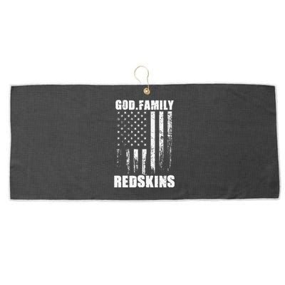 Loudon Redskins God. Family. Vintage Usa Flag Large Microfiber Waffle Golf Towel