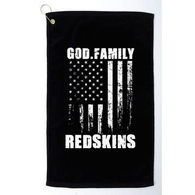 Loudon Redskins God. Family. Vintage Usa Flag Platinum Collection Golf Towel