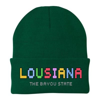 Louisiana Retro Gaming Pixelated Design Classic Knit Cap Winter Beanie