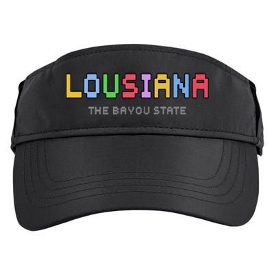 Louisiana Retro Gaming Pixelated Design Classic Adult Drive Performance Visor