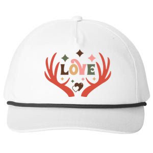 Love Reindeer Groovy Retro Valentine's Day Gift Snapback Five-Panel Rope Hat