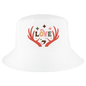 Love Reindeer Groovy Retro Valentine's Day Gift Cool Comfort Performance Bucket Hat