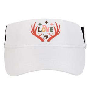 Love Reindeer Groovy Retro Valentine's Day Gift Adult Drive Performance Visor