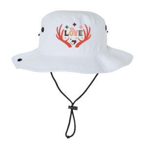 Love Reindeer Groovy Retro Valentine's Day Gift Legacy Cool Fit Booney Bucket Hat