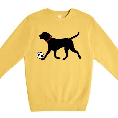 Labrador Retriever Great Gift Play Soccer Black Lab Soccer Premium Crewneck Sweatshirt