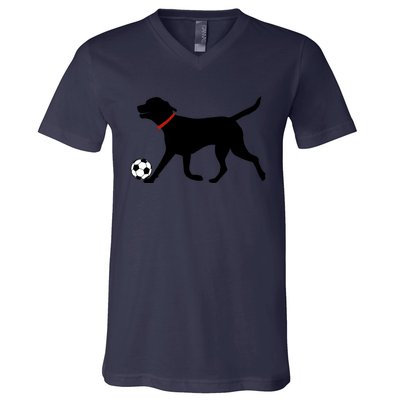 Labrador Retriever Great Gift Play Soccer Black Lab Soccer V-Neck T-Shirt