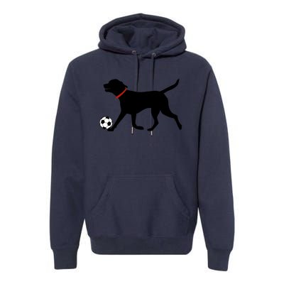 Labrador Retriever Great Gift Play Soccer Black Lab Soccer Premium Hoodie