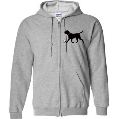 Labrador Retriever Great Gift Play Soccer Black Lab Soccer Full Zip Hoodie