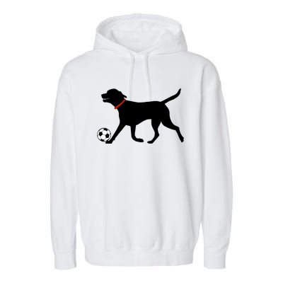 Labrador Retriever Great Gift Play Soccer Black Lab Soccer Garment-Dyed Fleece Hoodie