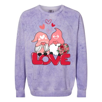 Love Romantic Gnome Couple Valentines Day Colorblast Crewneck Sweatshirt