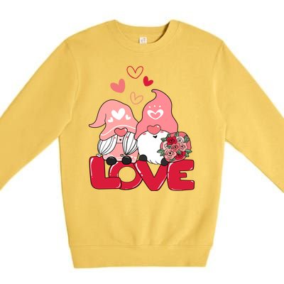 Love Romantic Gnome Couple Valentines Day Premium Crewneck Sweatshirt