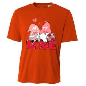 Love Romantic Gnome Couple Valentines Day Cooling Performance Crew T-Shirt