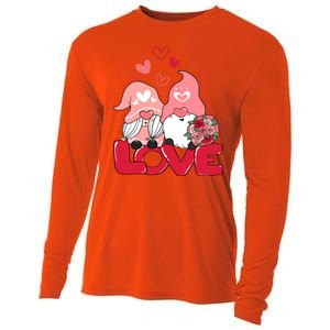 Love Romantic Gnome Couple Valentines Day Cooling Performance Long Sleeve Crew