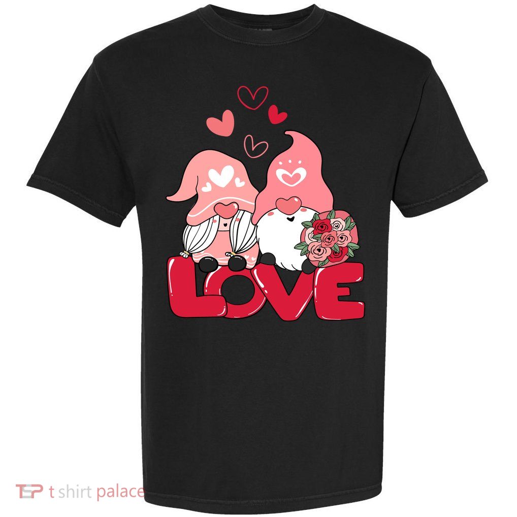 Love Romantic Gnome Couple Valentines Day Garment-Dyed Heavyweight T-Shirt