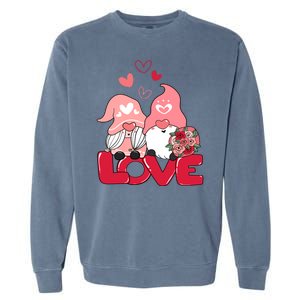 Love Romantic Gnome Couple Valentines Day Garment-Dyed Sweatshirt