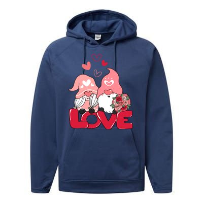 Love Romantic Gnome Couple Valentines Day Performance Fleece Hoodie