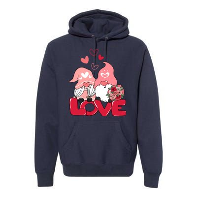 Love Romantic Gnome Couple Valentines Day Premium Hoodie