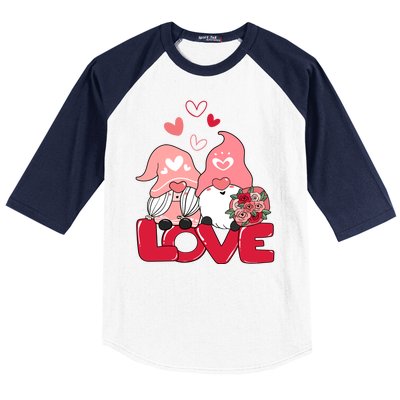 Love Romantic Gnome Couple Valentines Day Baseball Sleeve Shirt