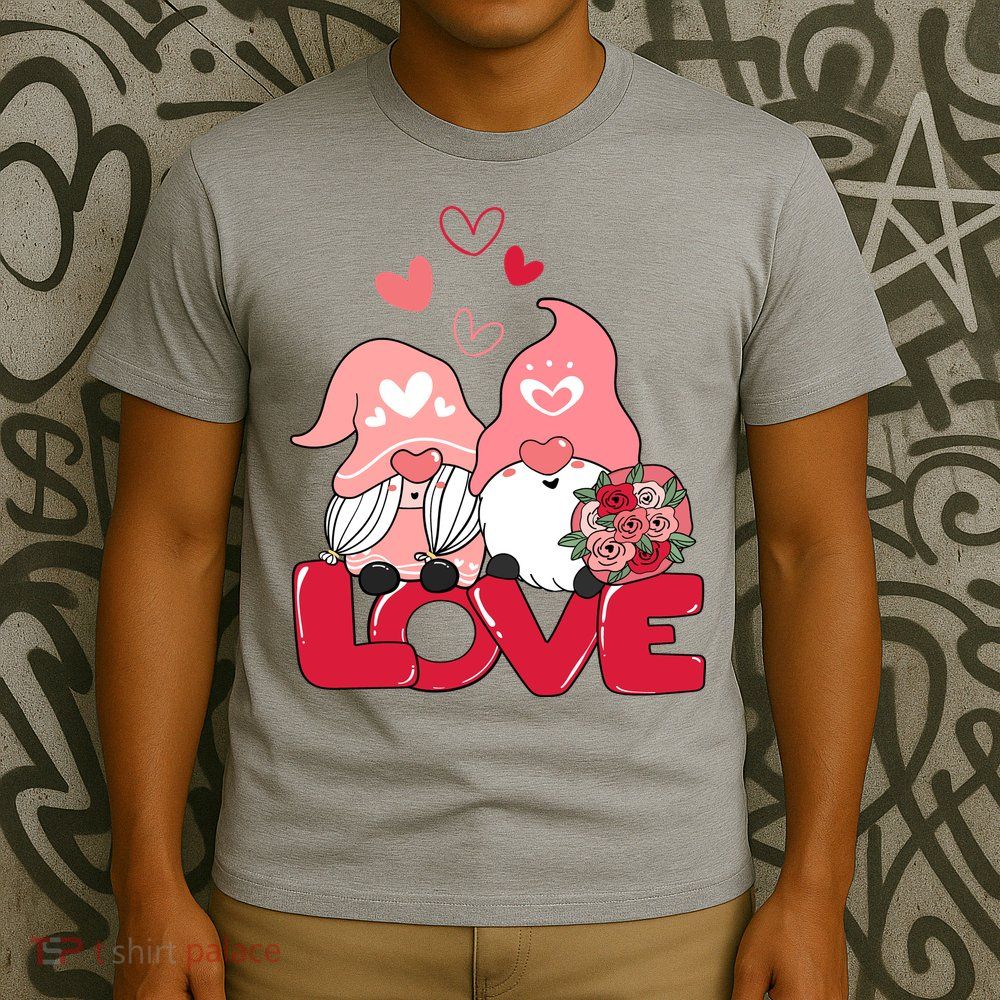 Love Romantic Gnome Couple Valentines Day T-Shirt
