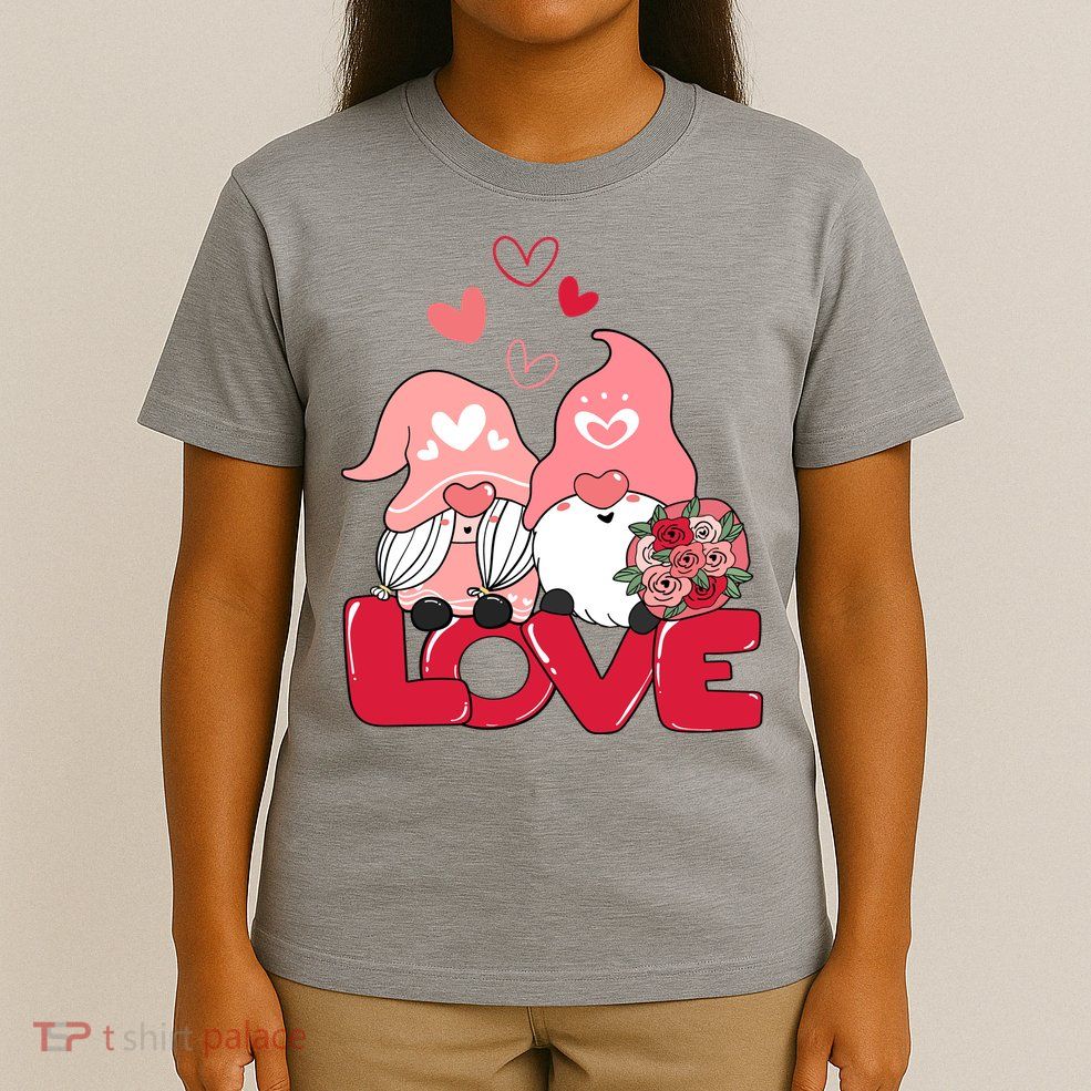 Love Romantic Gnome Couple Valentines Day T-Shirt