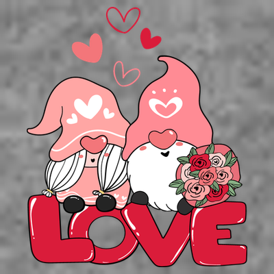 Love Romantic Gnome Couple Valentines Day T-Shirt
