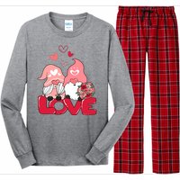 Love Romantic Gnome Couple Valentines Day Long Sleeve Pajama Set