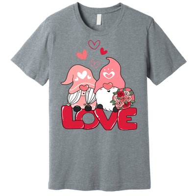 Love Romantic Gnome Couple Valentines Day Premium T-Shirt