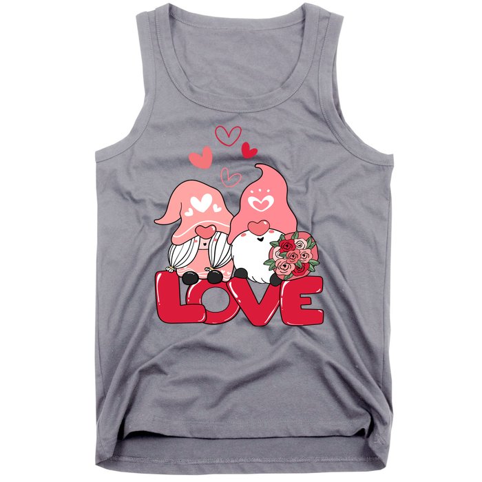 Love Romantic Gnome Couple Valentines Day Tank Top