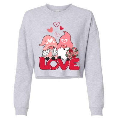 Love Romantic Gnome Couple Valentines Day Cropped Pullover Crew