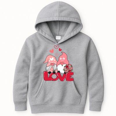 Love Romantic Gnome Couple Valentines Day Kids Hoodie