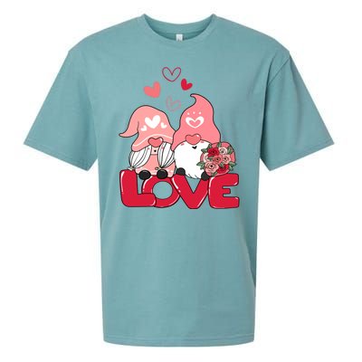 Love Romantic Gnome Couple Valentines Day Sueded Cloud Jersey T-Shirt