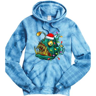 LightUp Reindeer Hat for Anglerfish Christmas Festivities Tie Dye Hoodie