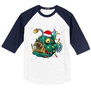 LightUp Reindeer Hat for Anglerfish Christmas Festivities Baseball Sleeve Shirt