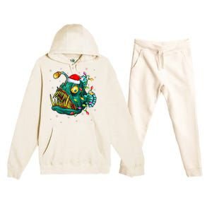 LightUp Reindeer Hat for Anglerfish Christmas Festivities Premium Hooded Sweatsuit Set