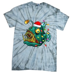 LightUp Reindeer Hat for Anglerfish Christmas Festivities Tie-Dye T-Shirt