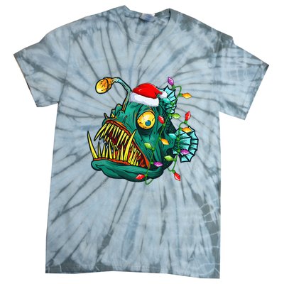 LightUp Reindeer Hat for Anglerfish Christmas Festivities Tie-Dye T-Shirt