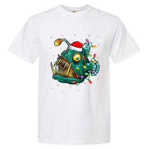 LightUp Reindeer Hat for Anglerfish Christmas Festivities Garment-Dyed Heavyweight T-Shirt