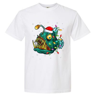 LightUp Reindeer Hat for Anglerfish Christmas Festivities Garment-Dyed Heavyweight T-Shirt