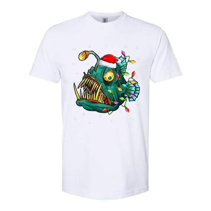 LightUp Reindeer Hat for Anglerfish Christmas Festivities Softstyle CVC T-Shirt