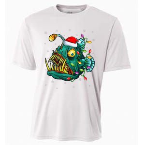 LightUp Reindeer Hat for Anglerfish Christmas Festivities Cooling Performance Crew T-Shirt