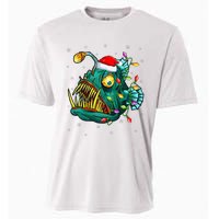 LightUp Reindeer Hat for Anglerfish Christmas Festivities Cooling Performance Crew T-Shirt